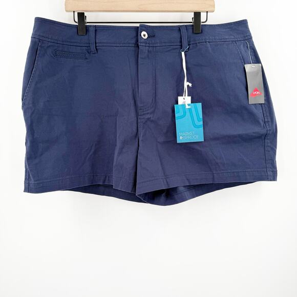 Market & Spruce Shorts Size 18W NWT Navy Blue Cotton Lycra Stretch Curvy Plus - Picture 1 of 16